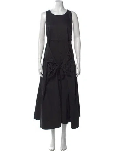 Pre-owned Alexis Scoop Neck Long Dress In Black