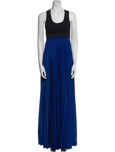 Pre-owned Alexis Scoop Neck Long Dress In Blue
