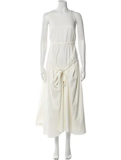 Pre-owned Alexis Scoop Neck Long Dress In Neutral
