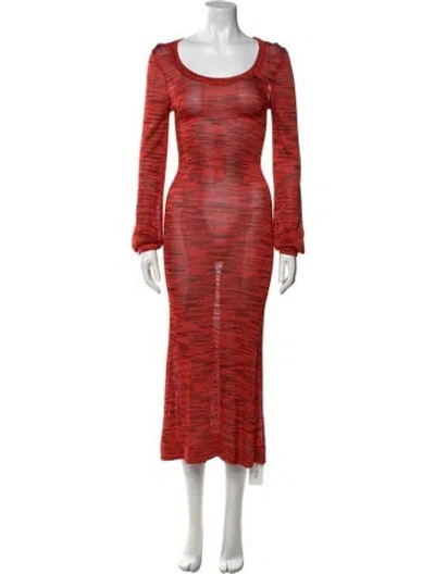 Pre-owned Alexis Scoop Neck Long Dress In Orange