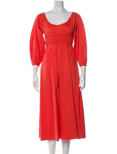 Pre-owned Alexis Scoop Neck Long Dress In Orange