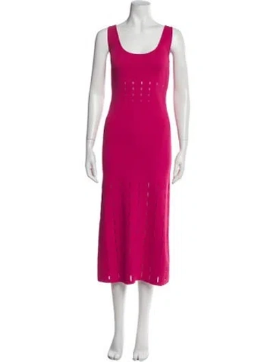 Pre-owned Alexis Scoop Neck Long Dress In Pink