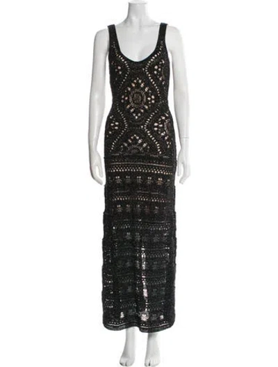 Pre-owned Alexis Scoop Neck Long Dress W/ Tags In Black