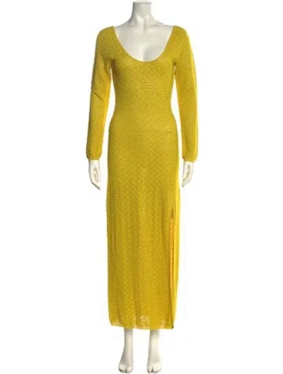 Pre-owned Alexis Scoop Neck Long Dress In Yellow