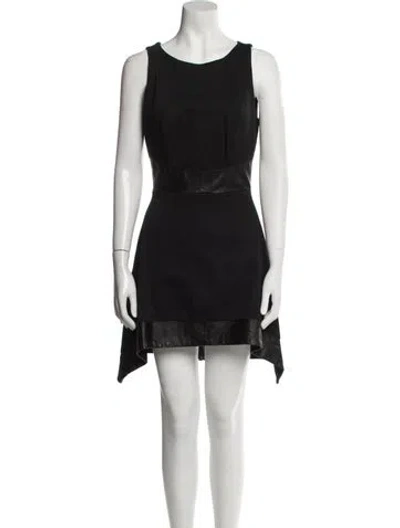 Pre-owned Alexis Scoop Neck Midi Length Dress In Black