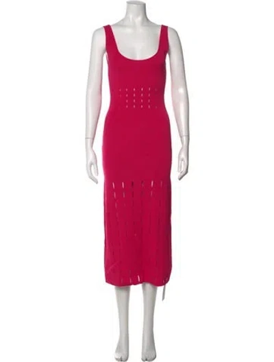 Pre-owned Alexis Scoop Neck Midi Length Dress In Pink