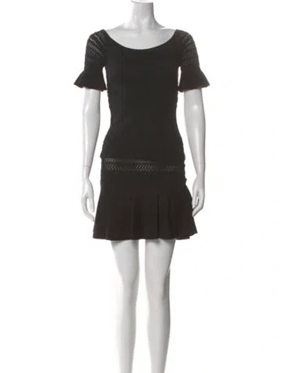 Pre-owned Alexis Scoop Neck Mini Dress In Black