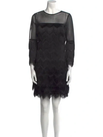Pre-owned Alexis Scoop Neck Mini Dress In Black