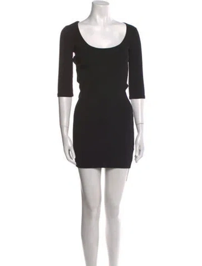 Pre-owned Alexis Scoop Neck Mini Dress In Black