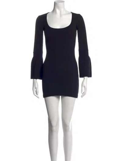 Pre-owned Alexis Scoop Neck Mini Dress In Black