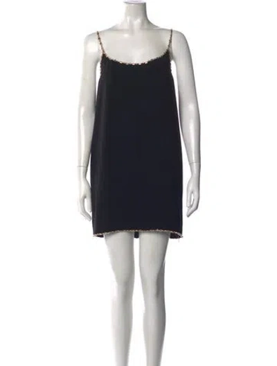 Pre-owned Alexis Scoop Neck Mini Dress In Black