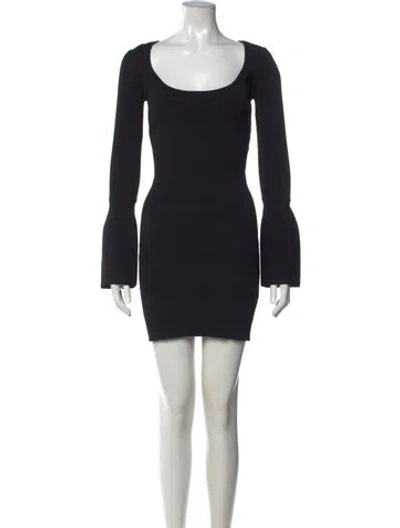 Pre-owned Alexis Scoop Neck Mini Dress In Black