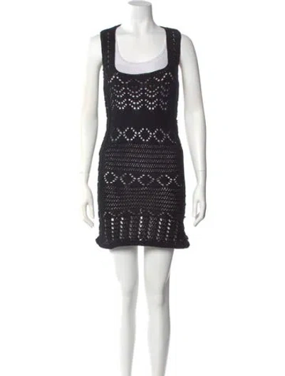 Pre-owned Alexis Scoop Neck Mini Dress In Blue