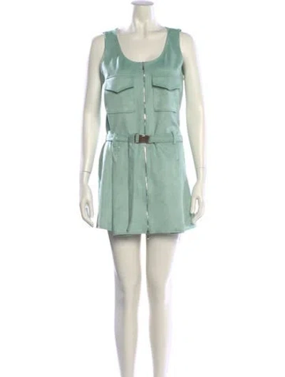 Pre-owned Alexis Scoop Neck Mini Dress In Green