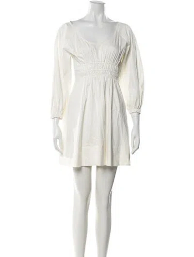 Pre-owned Alexis Scoop Neck Mini Dress In Neutral