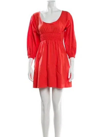Pre-owned Alexis Scoop Neck Mini Dress In Orange