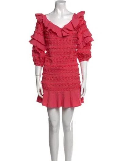 Pre-owned Alexis Scoop Neck Mini Dress In Pink