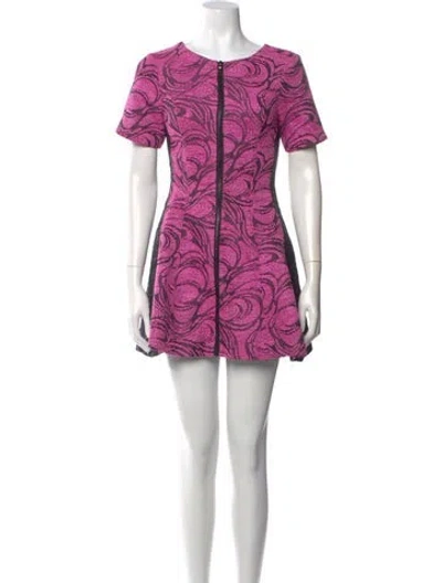 Pre-owned Alexis Scoop Neck Mini Dress In Purple