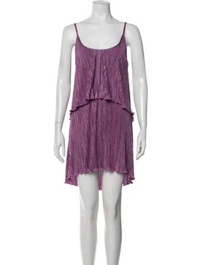 Pre-owned Alexis Scoop Neck Mini Dress In Purple