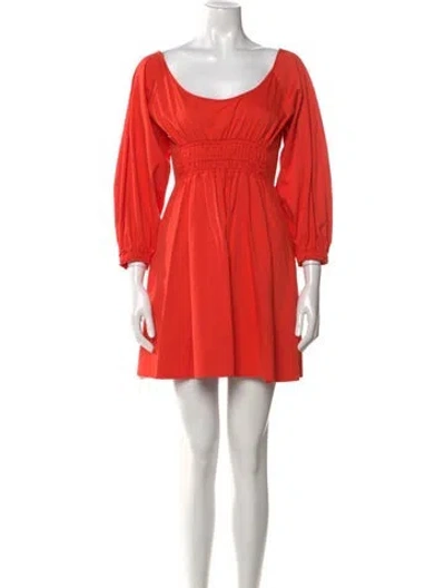 Pre-owned Alexis Scoop Neck Mini Dress In Red