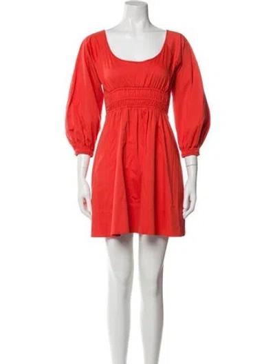 Pre-owned Alexis Scoop Neck Mini Dress In Red