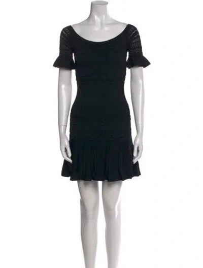 Pre-owned Alexis Scoop Neck Mini Dress W/ Tags In Black