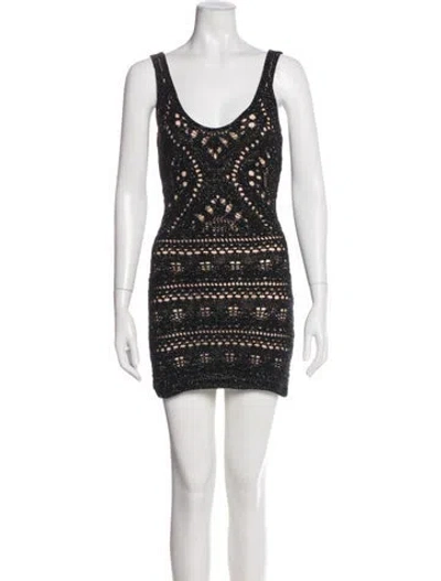 Pre-owned Alexis Scoop Neck Mini Dress W/ Tags In Black
