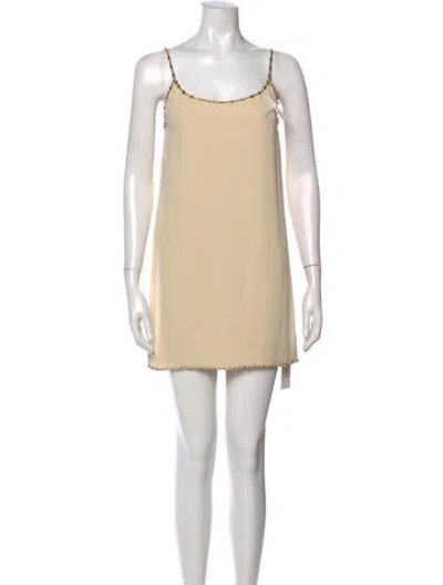 Pre-owned Alexis Scoop Neck Mini Dress W/ Tags In Neutral