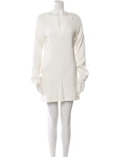 Pre-owned Alexis Scoop Neck Mini Dress In White