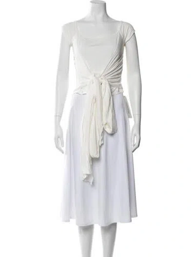 Pre-owned Alexis Scoop Neck Short Sleeve Top W/ Tags In White