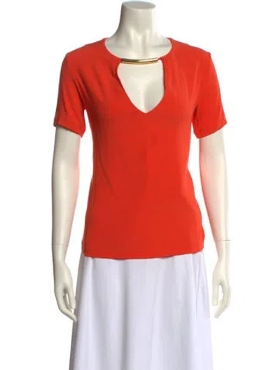 Pre-owned Alexis Scoop Neck Short Sleeve T-shirt In Orange
