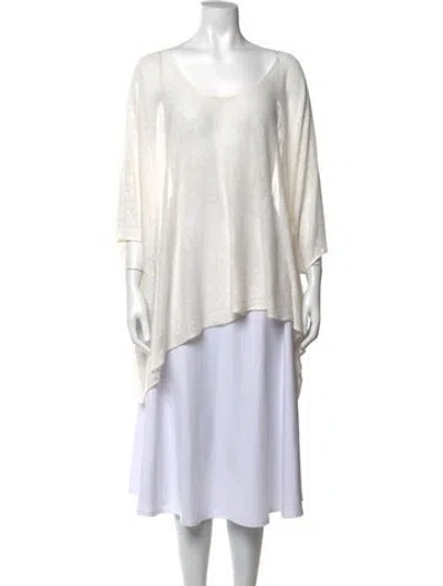 Pre-owned Alexis Scoop Neck Sweater In White