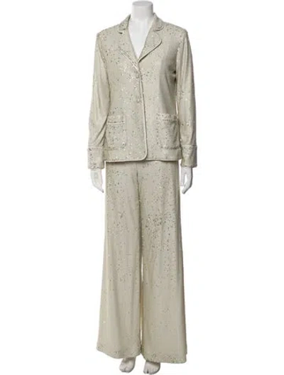 Pre-owned Alexis Sequin Striped Pant Set In Neutral