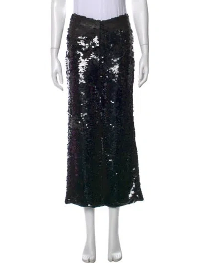 Pre-owned Alexis Sequin Wide Leg Pants In Black