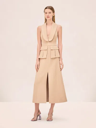Alexis Sessile Sleeveless Midi Dress In Dune In Neutral