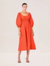 Alexis Shae Smocked-waist Dress In Poppy