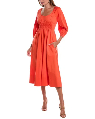 Alexis Shae Smocked-waist Dress In Orange