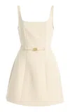 Alexis Shonda Belted Cady Mini Dress In Neutral