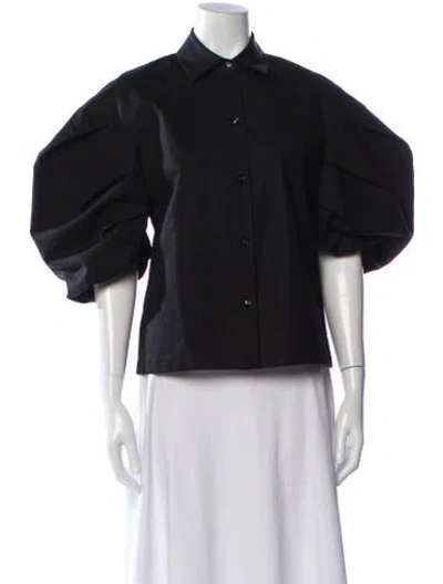 Pre-owned Alexis Short Sleeve Blouse In Black
