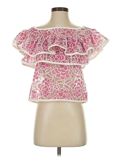 Pre-owned Alexis Short Sleeve Blouse In Pink