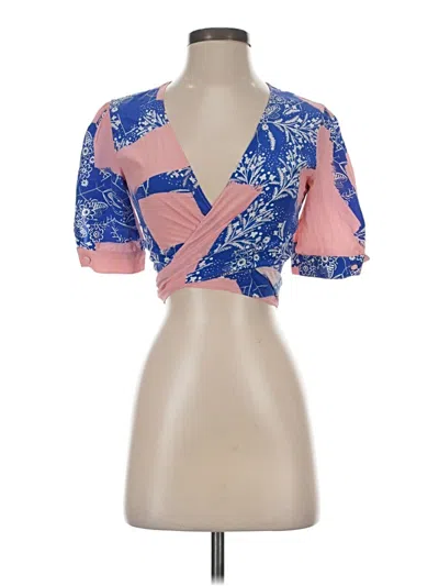 Pre-owned Alexis Short Sleeve Blouse In Pink