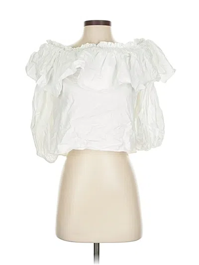 Pre-owned Alexis Short Sleeve Blouse In White