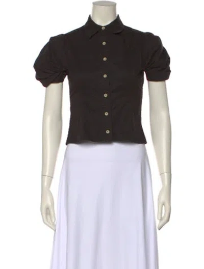 Pre-owned Alexis Short Sleeve Crop Top In Black