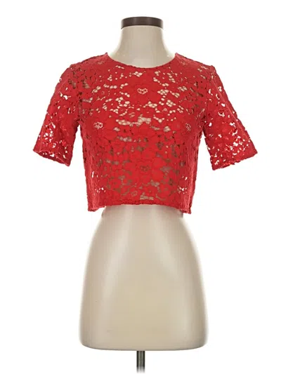 Pre-owned Alexis Short Sleeve Top Red Sweetheart Neckline Tops