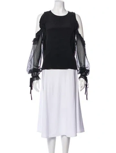 Pre-owned Alexis Silk Crew Neck Blouse In Black