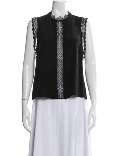 Pre-owned Alexis Silk Crew Neck Blouse In Black