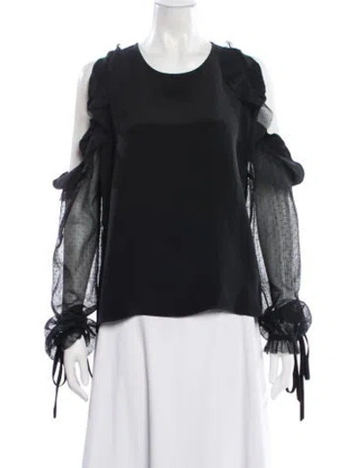 Pre-owned Alexis Silk Crew Neck Blouse In Black