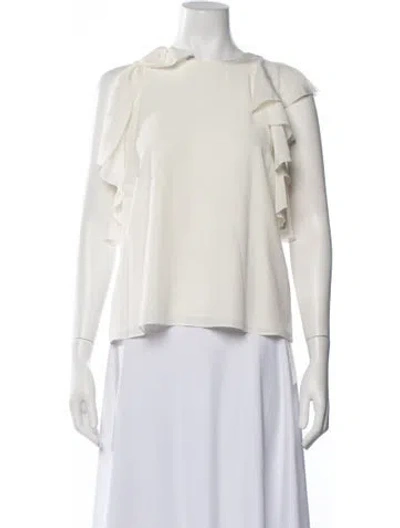 Pre-owned Alexis Silk Crew Neck Blouse In Neutrals