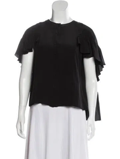 Pre-owned Alexis Silk Crew Neck Blouse W/ Tags In Black