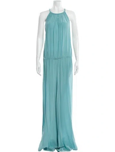 Pre-owned Alexis Silk Crew Neck Jumpsuit In Blue